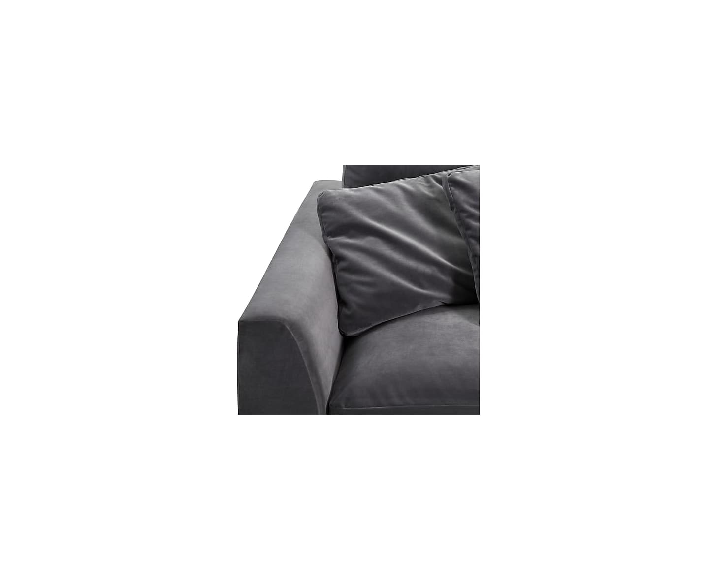 Nordic Home Leah 3-seter Sofa Fløyel Grå 284 cm