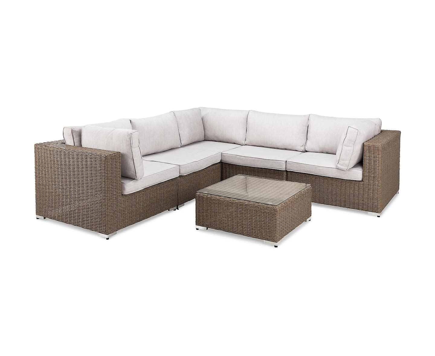 Nordic Outdoor Lillian 5-sits Loungesoffa Brun/Ljusgrå