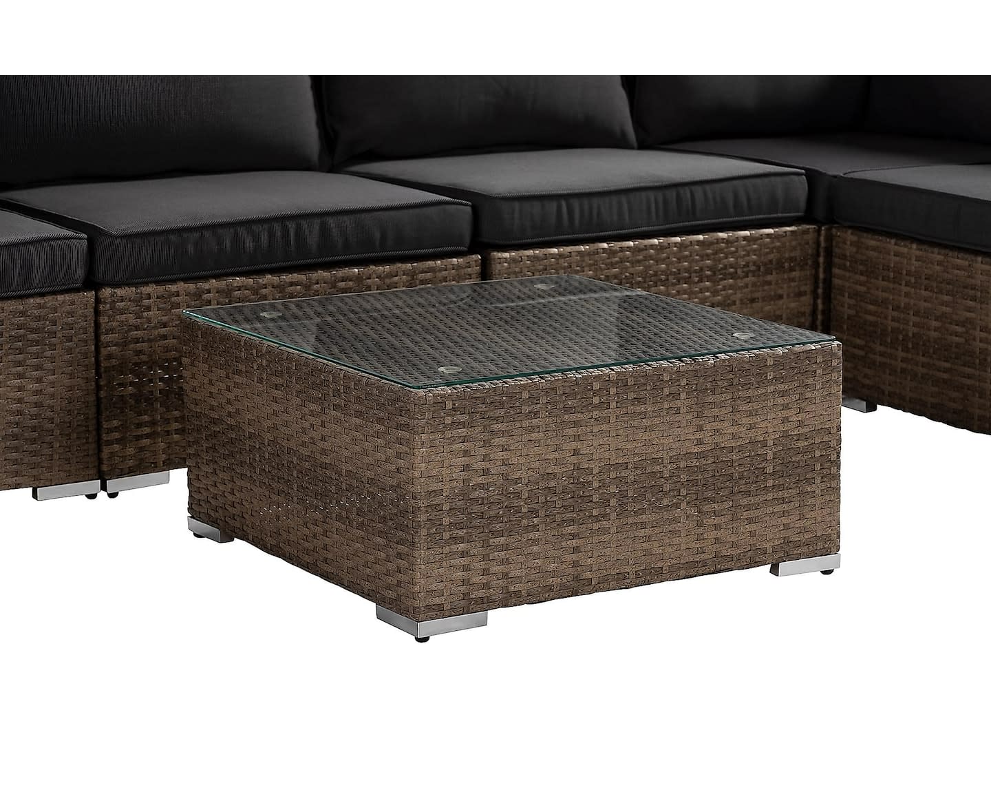 Nordic Outdoor Flynn 6-sits Loungegrupp inkl Bord Sand/Mörkgrå