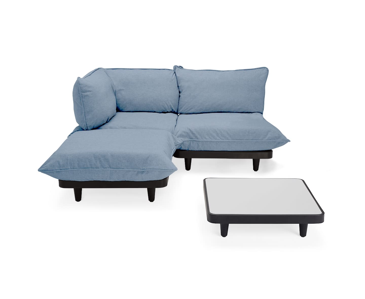 Fatboy Paletti Medium Loungesofa Divan Venstre inkl. Bord Storm Blue