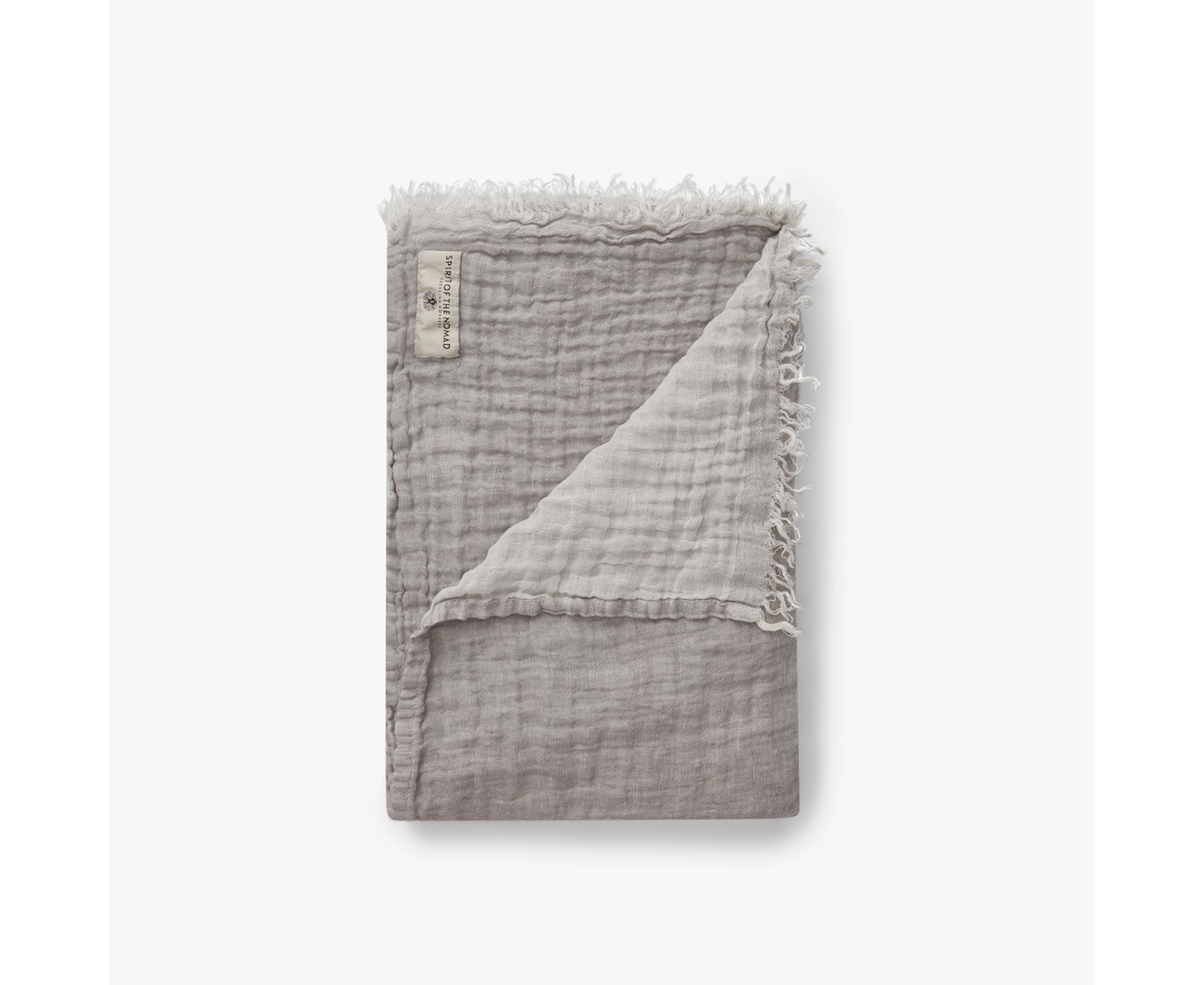 Spirit of the Nomad Pläd Linne Misty Grey/Off White 130x170