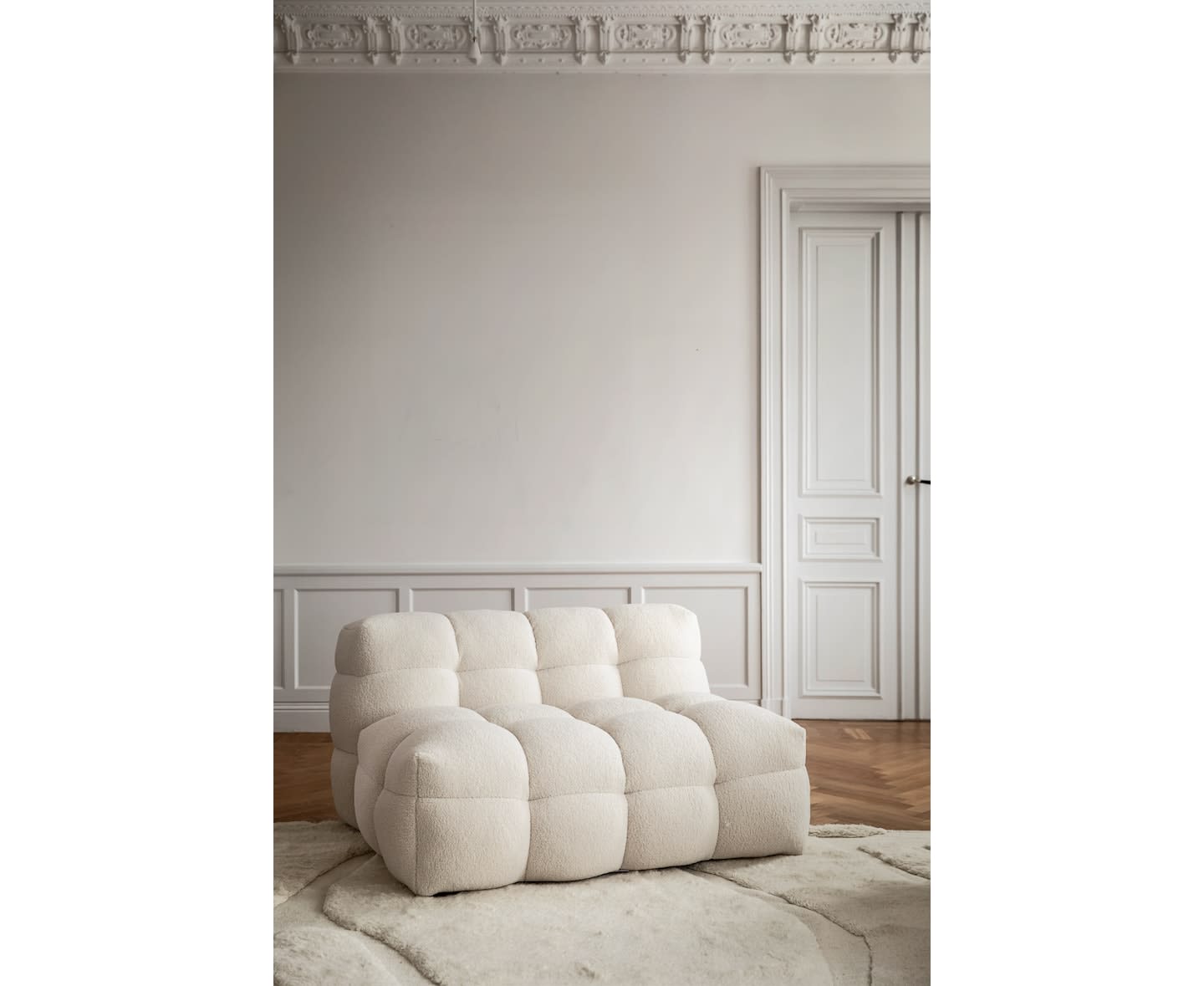 Sleepo Billie Loungestol Creme Teddy 120cm