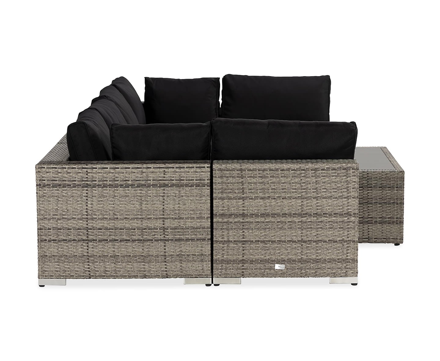 Nordic Outdoor Bora 6-sits Loungesoffa inkl Bord m Hylla Grå