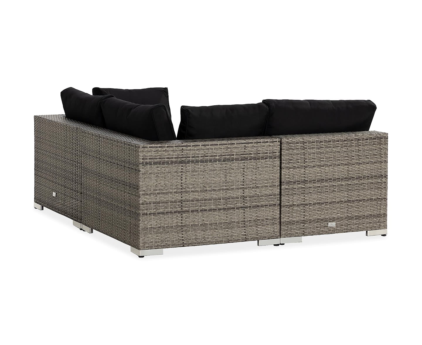 Nordic Outdoor Bora 4-sits Loungesoffa inkl Divan/Blockbord Grå