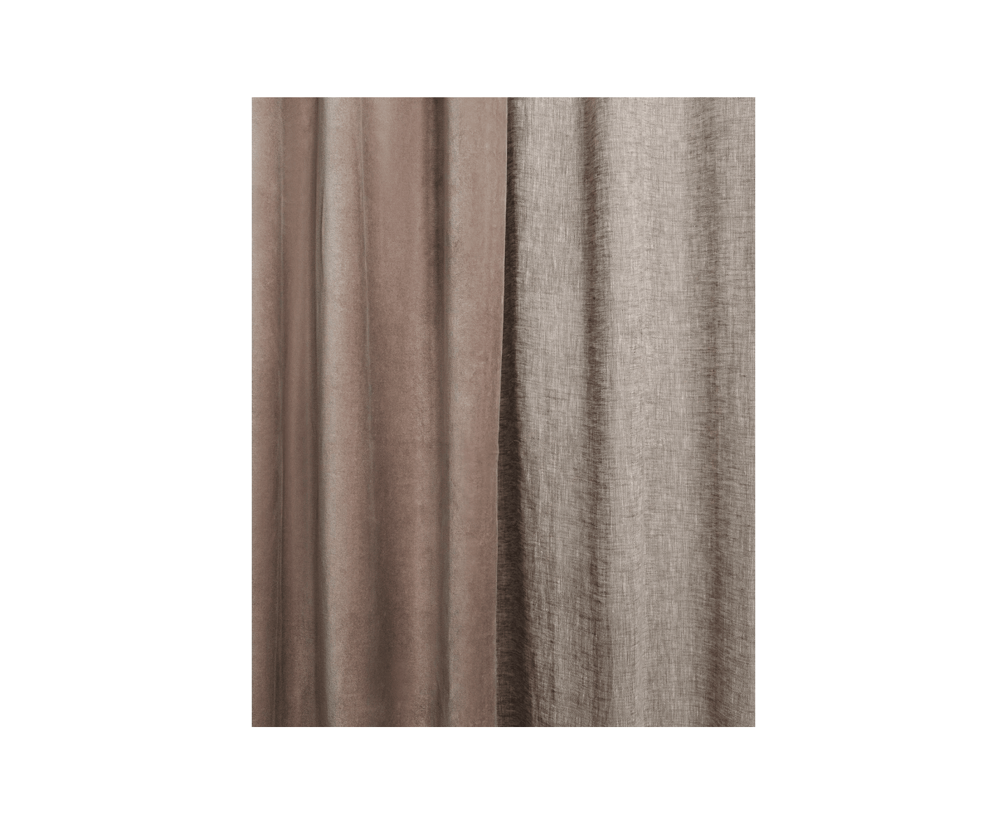 Linum Intermezzo Vorhanglänge Leinen Mole Brown 290cm 2er-Pack