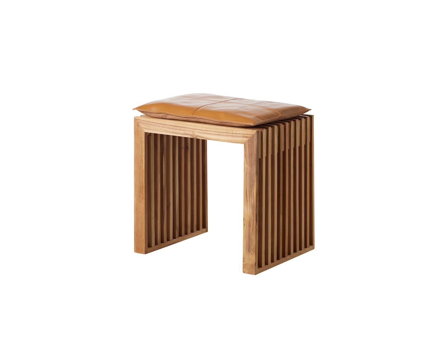 Cinas Rib Schemel Teak/Braun 45cm