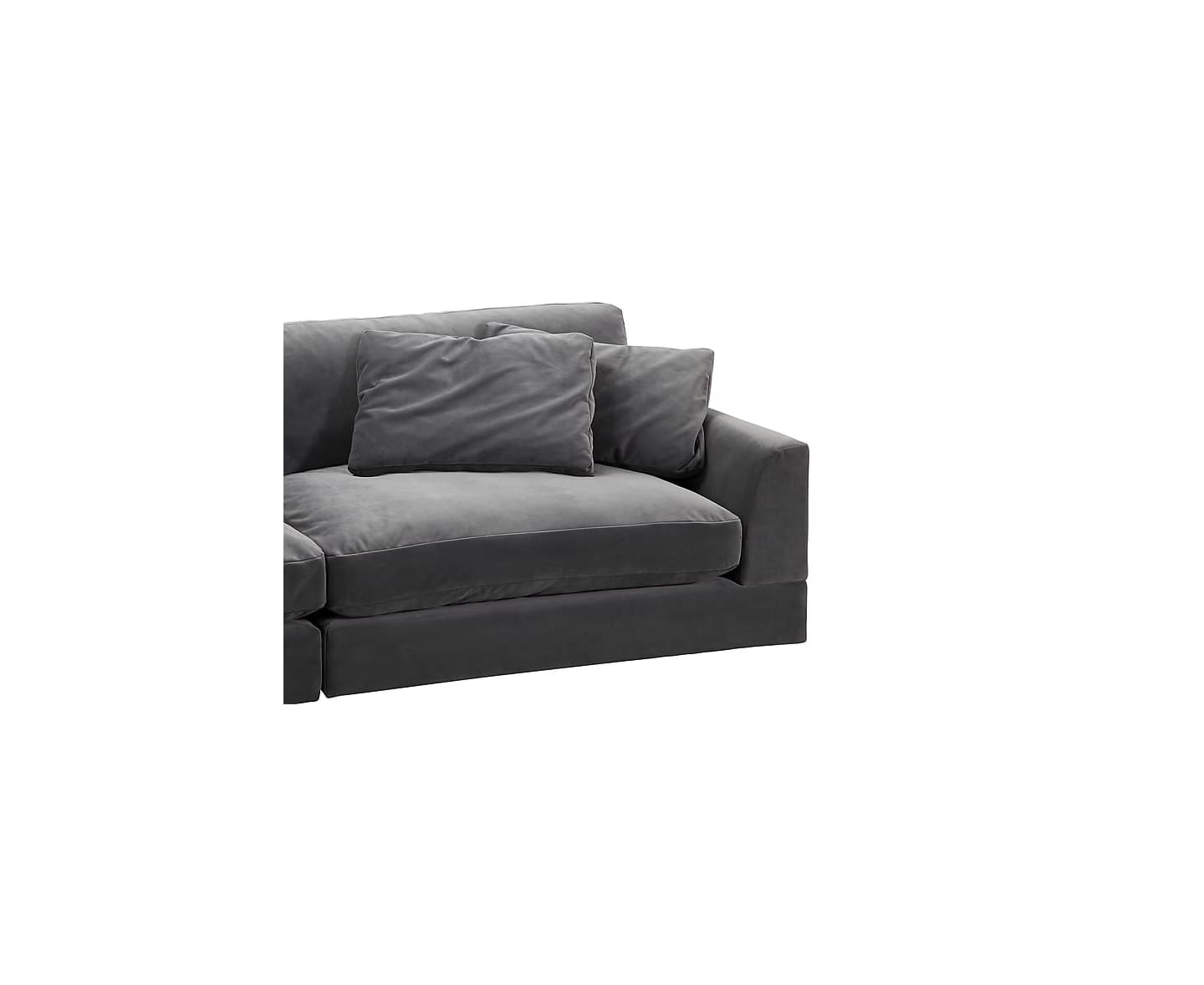 Nordic Home Leah 3-sits Soffa Sammet Grå 284cm