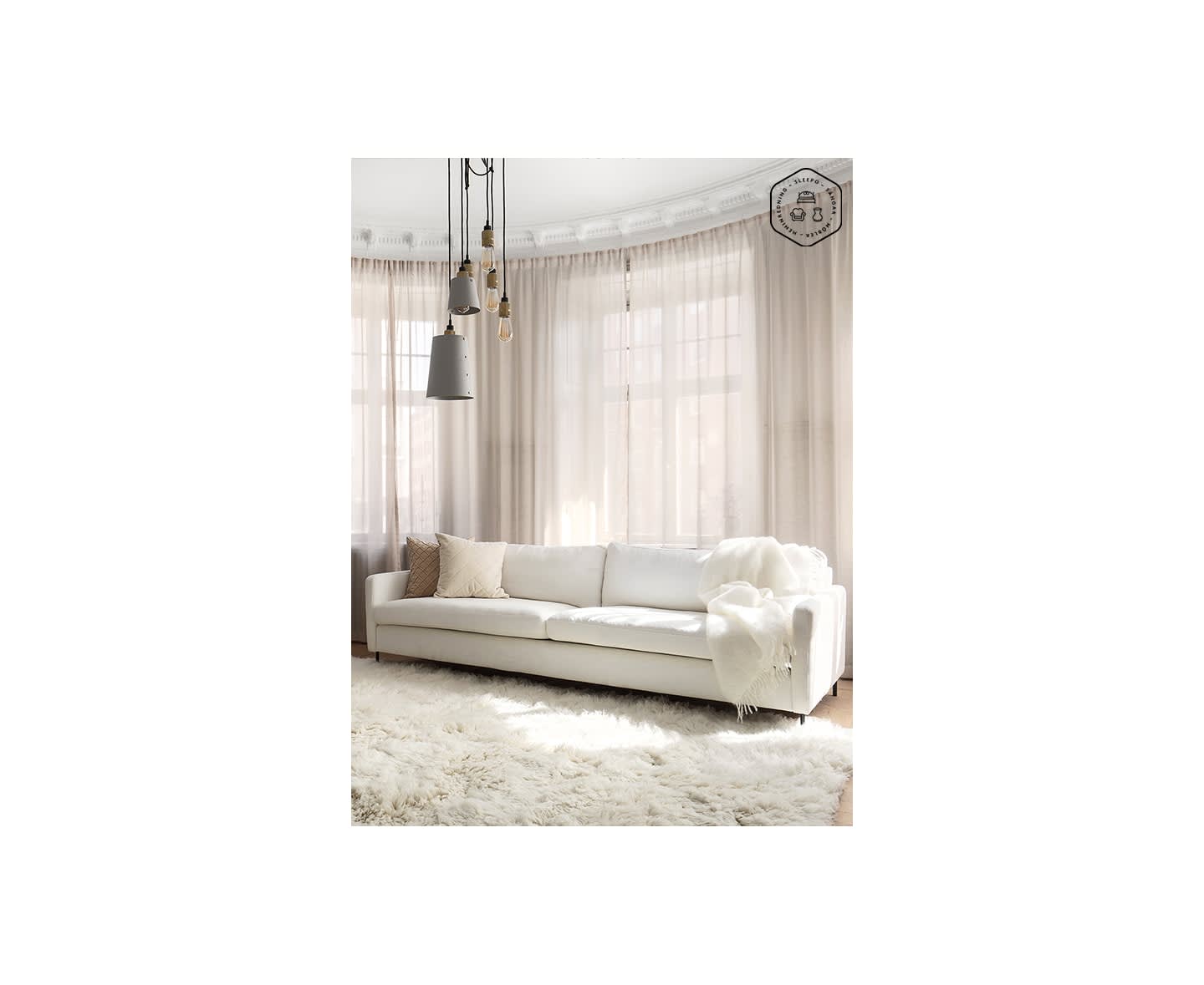 Sleepo Åre 4-Sitzer Sofa Weiß 257cm