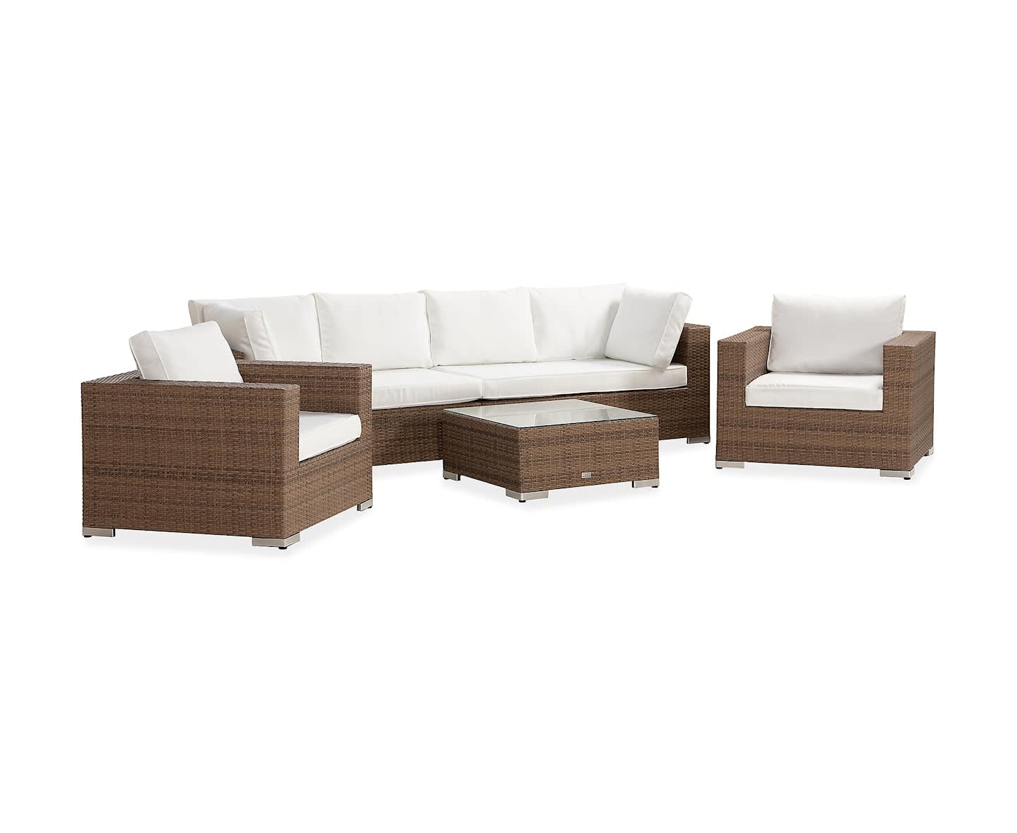 Nordic Outdoor Bora 7-sits Loungegrupp inkl Blockbord Sand