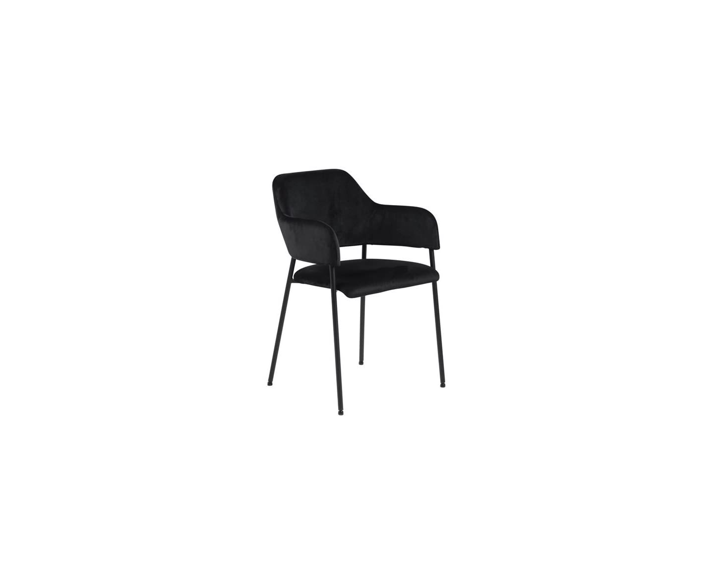 Nordic Home Lima Ruokapöydän tuoli sametti musta 2-pakkaus