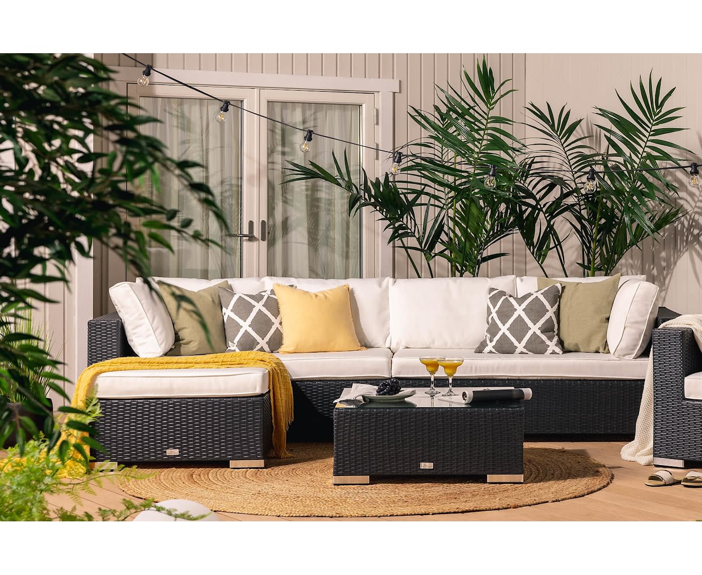 Nordic Outdoor Bora 6-seter Loungesofa Svart