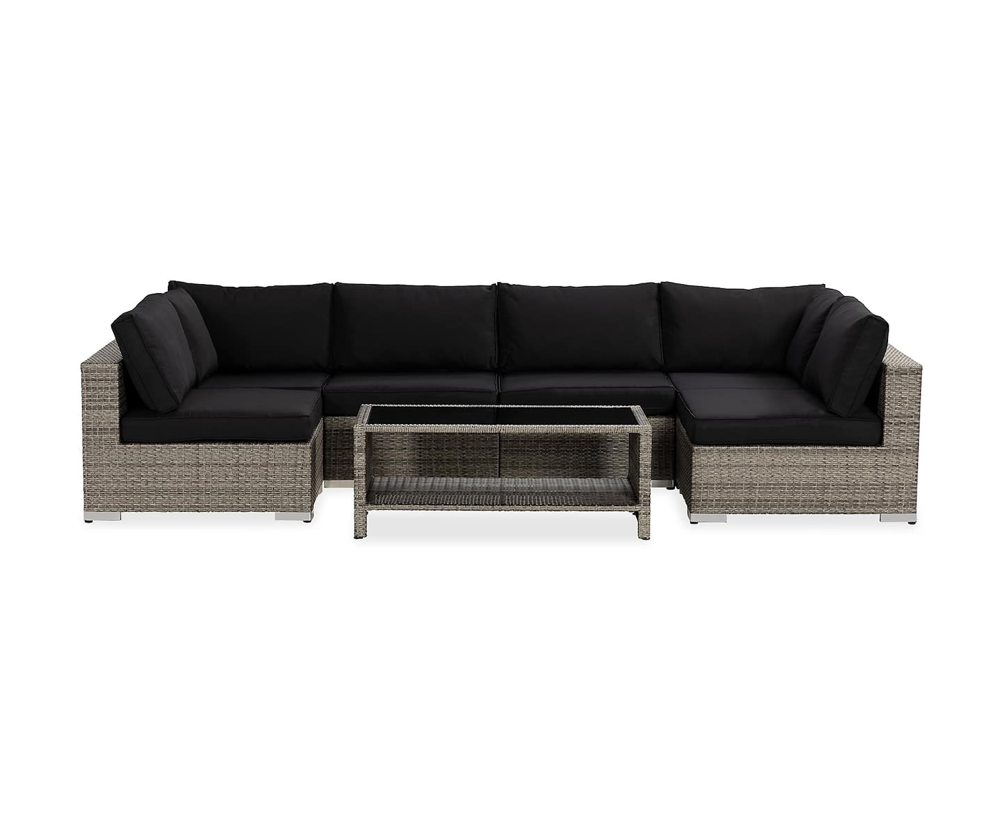 Nordic Outdoor Bora 6-seters lounge sofa inkl. bord med hylle Grå