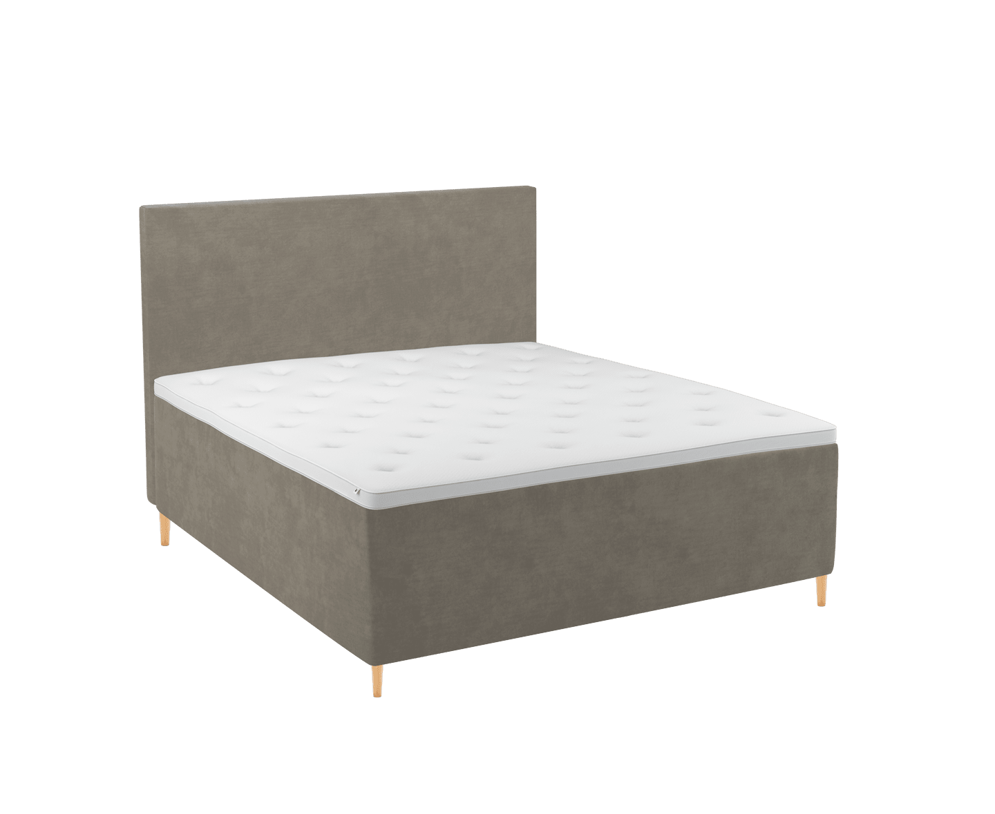 Sleepo Venus Seamless Kontinentalsäng Sammet Sand 180 Medium/Medium Rundat Träben Ek 13cm