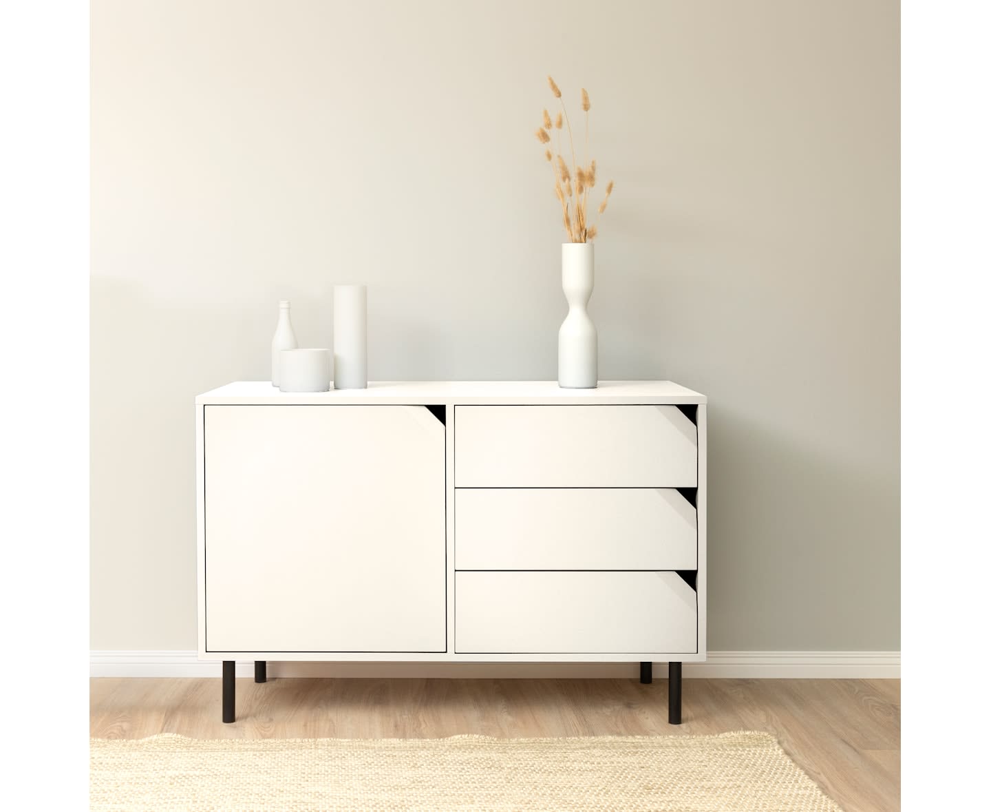 Tenzo Corner Sideboard Cotton White Matte 118.5cm