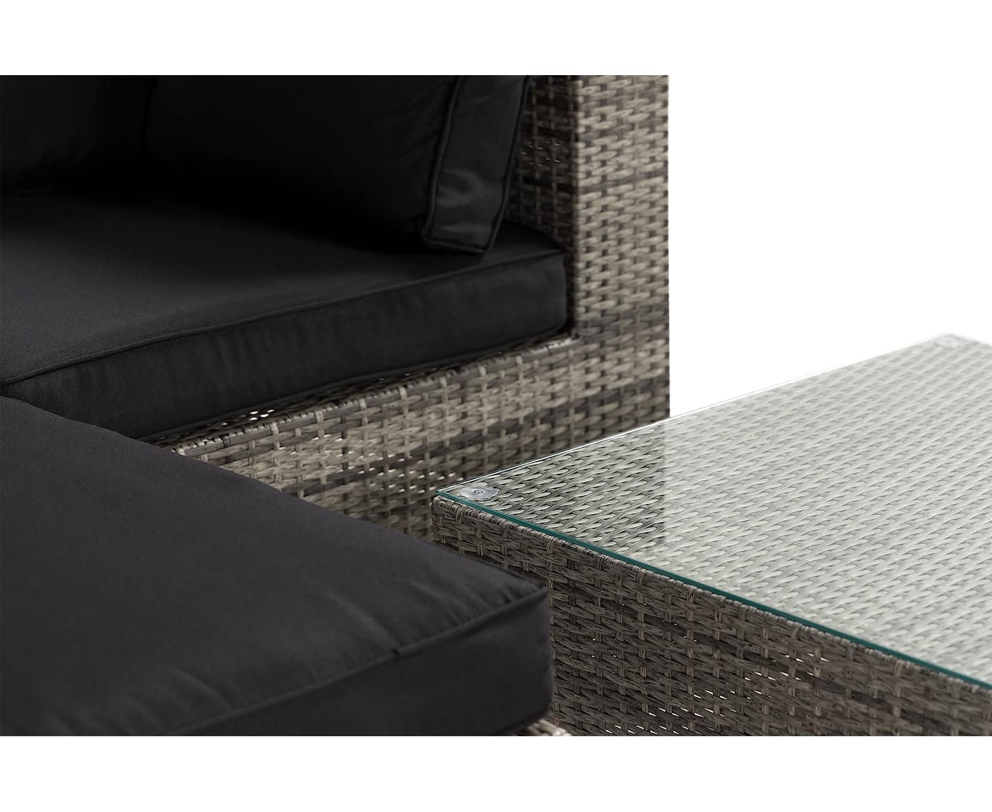 Nordic Outdoor Bora 4-sits Loungesoffa inkl Divan/Blockbord Grå