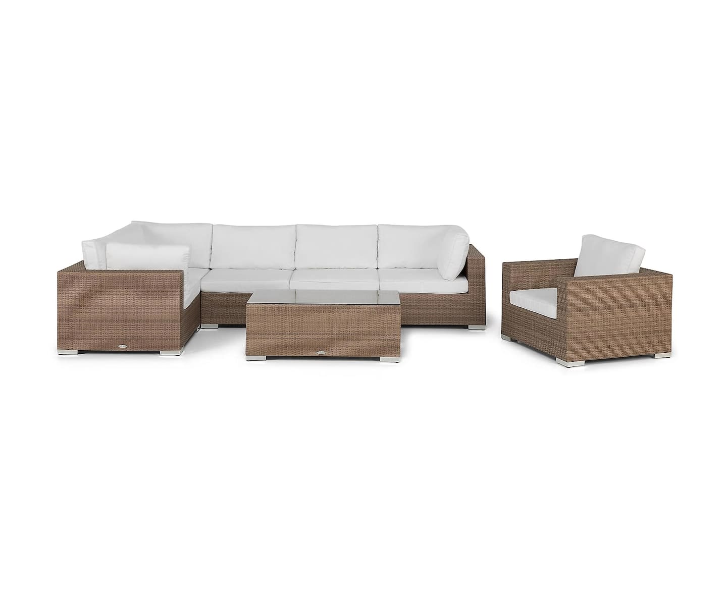 Nordic Outdoor Bora 5-seters L-formet loungegruppe inkl. Bordsand