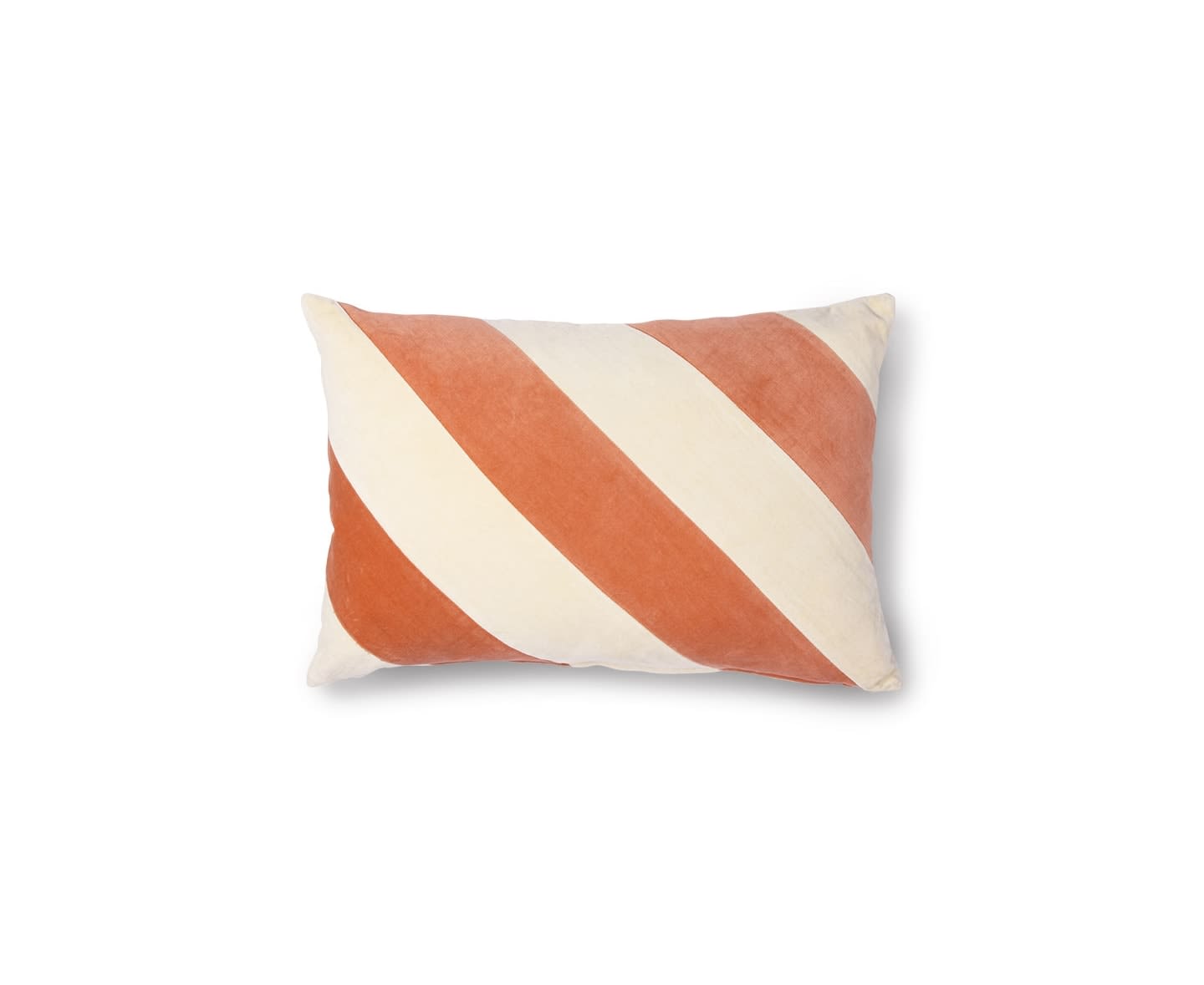 HKliving Striped Koristetyyny Sametti Peach/Cream 40x60