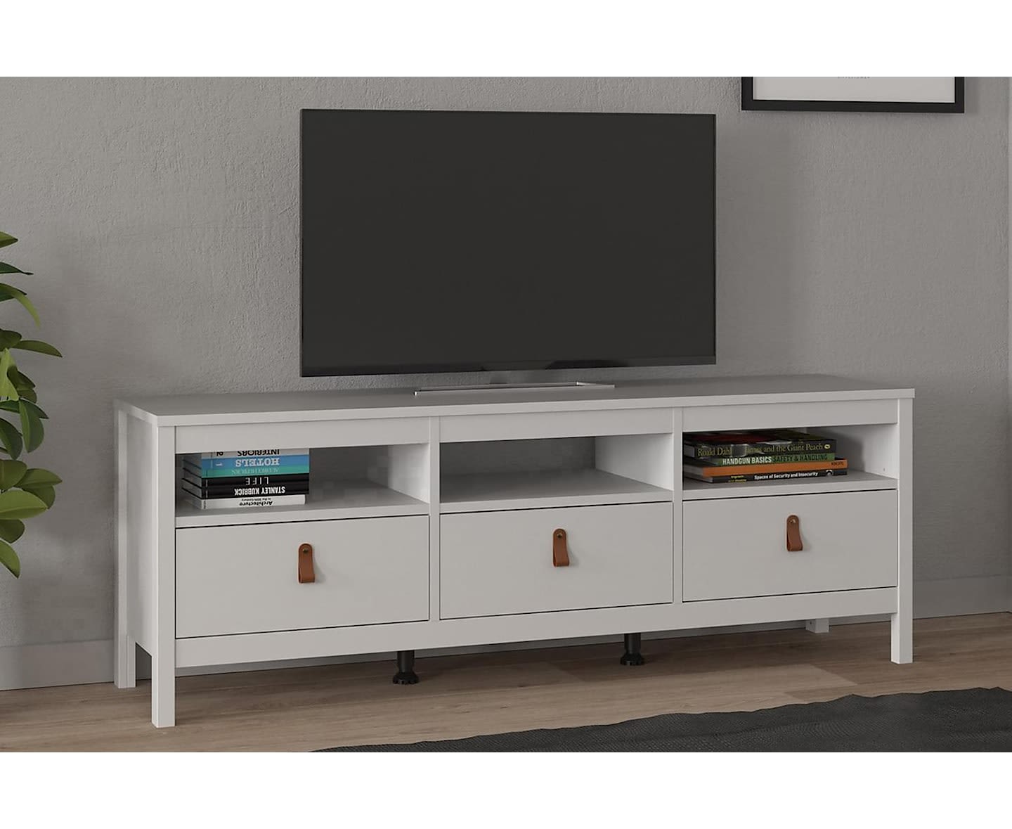 Nordic Home Dorian Tv-bänk Vit/Natur 151cm