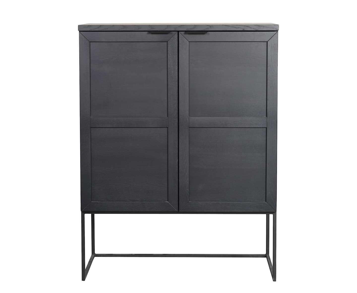 Rowico Home Everett Schrank mit Holztüren, Schwarz, 125 cm