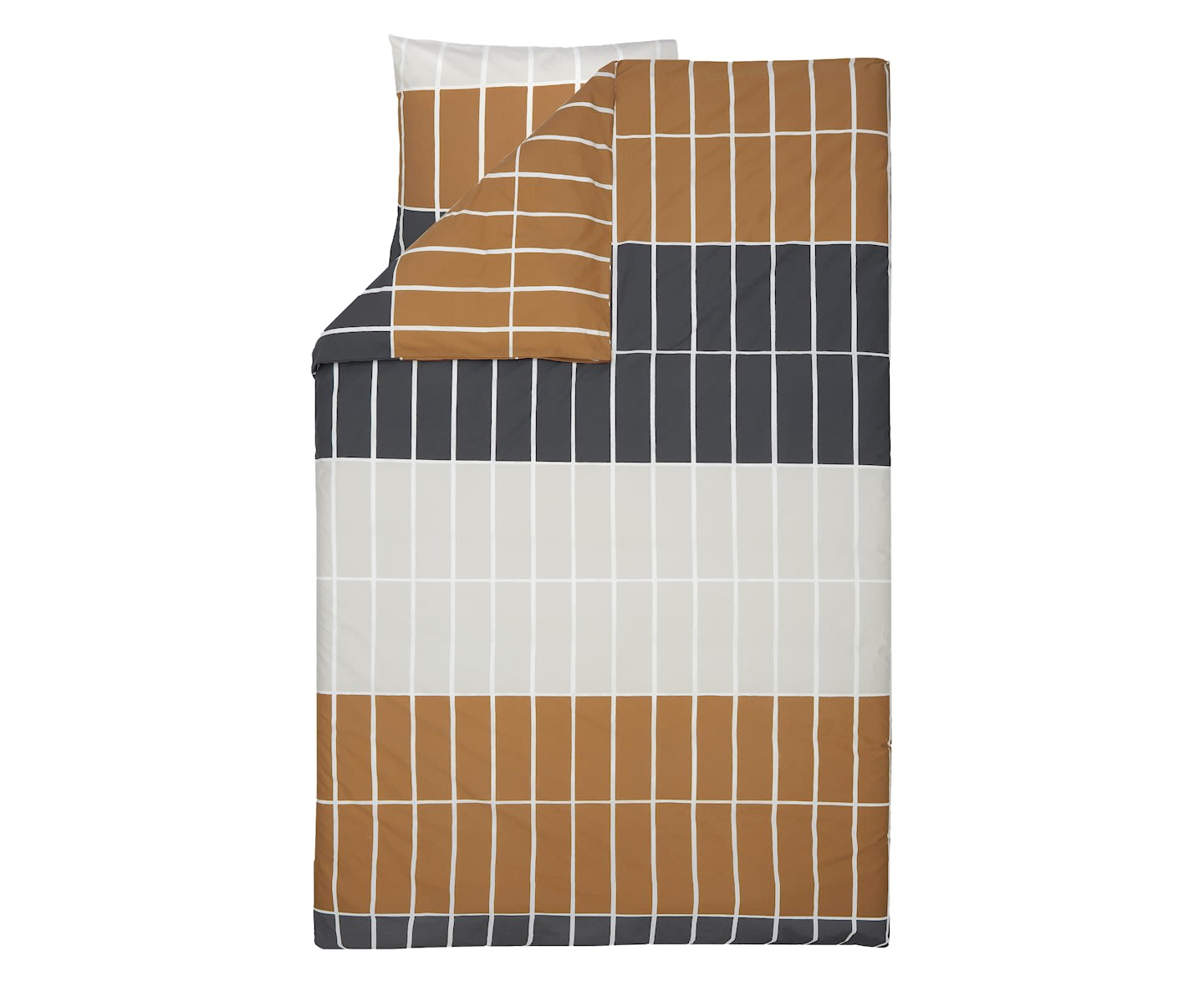 Marimekko Tiiliskivi Påslakan Brown/Beige/Charcoal Enkel