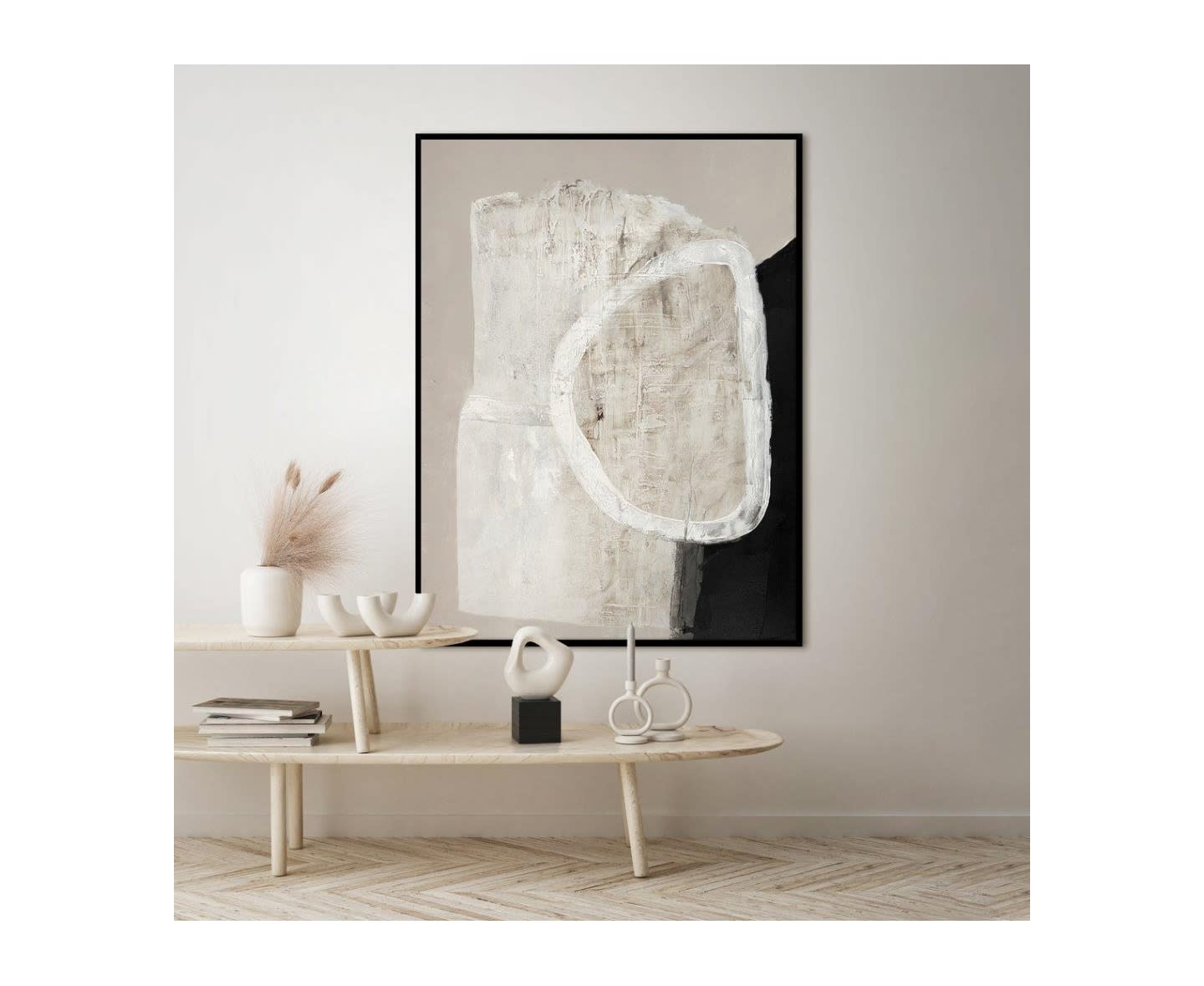 Malerifabrikken White Stone Taulu Black Frame 90x120cm