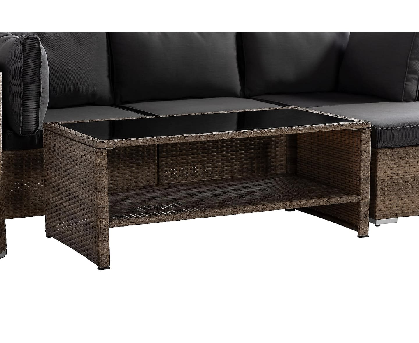 Nordic Outdoor Flynn 5-sits Loungegrupp inkl Bord Sand/Mörkgrå