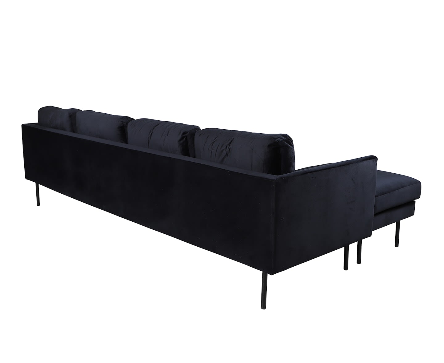 Nordic Home Monique U-Soffa Sammet Svart 262cm