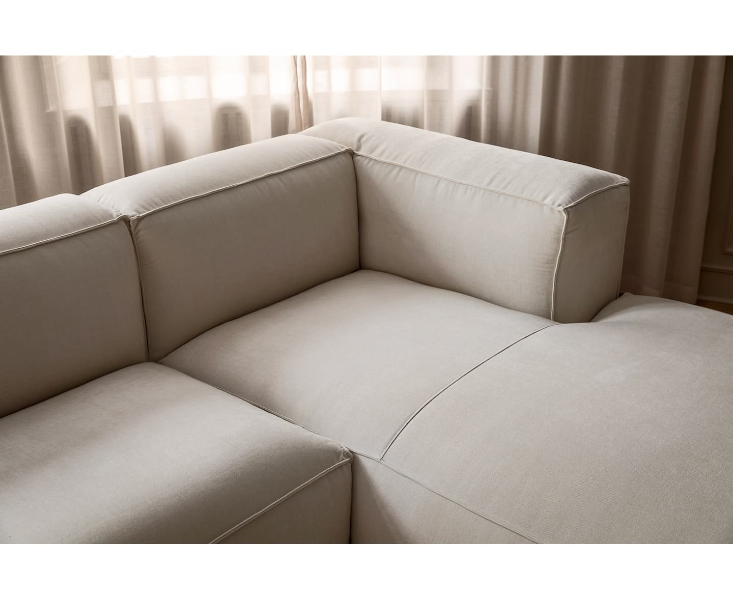 Sleepo Luca Divansofa Høyre Creme 309cm