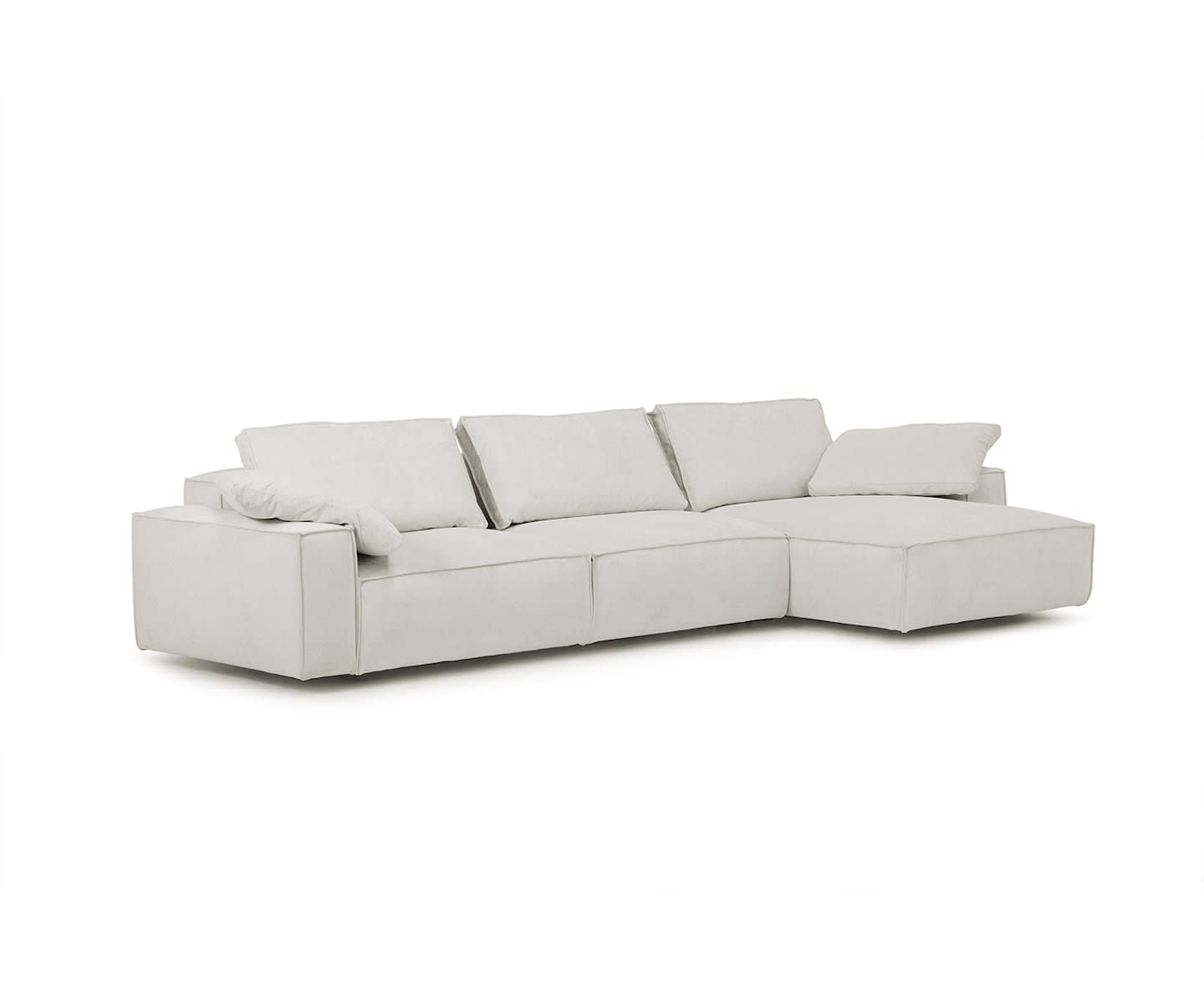 Sleepo Louie Divan-Sofa rechts Greige 348 cm