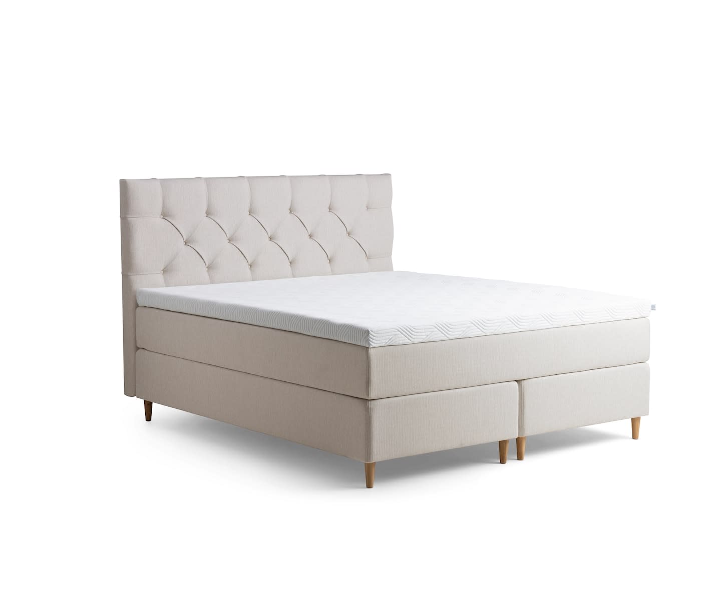 Tempur Promise Kontinentalsäng Ivory 160x200 Pro Plus SmartCool 8cm Mjuk Metallben Krom 12cm