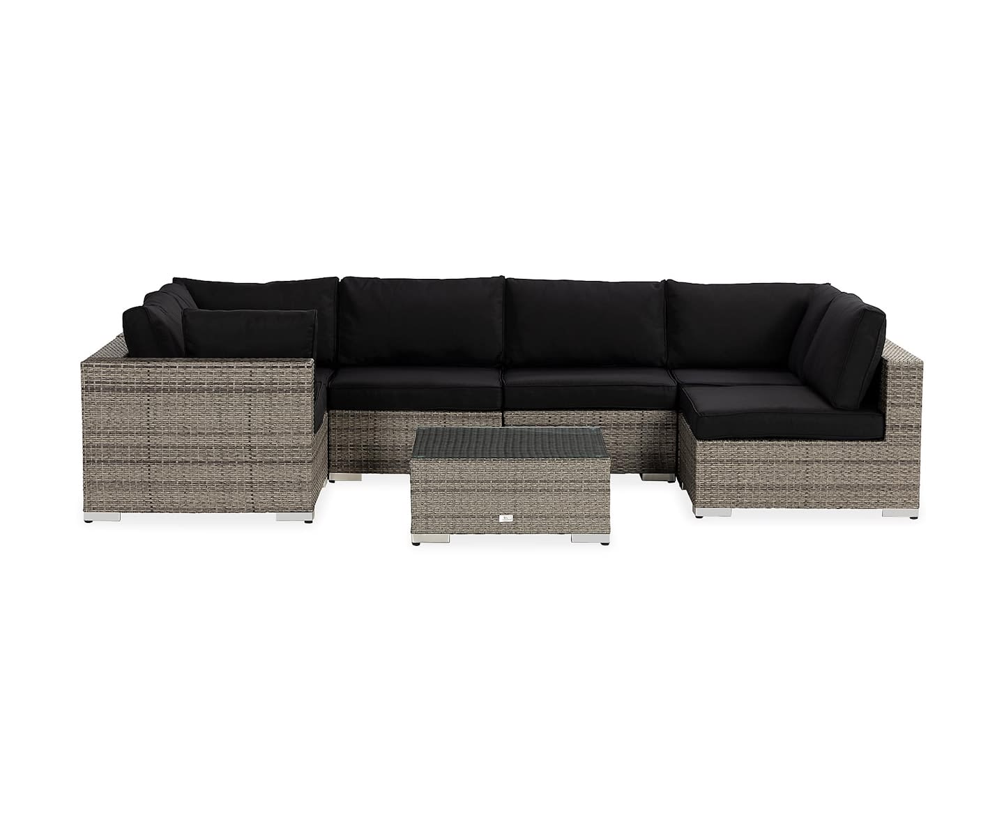 Nordic Outdoor Bora 7-seters lounge sofa inkl. blokkbord Grå