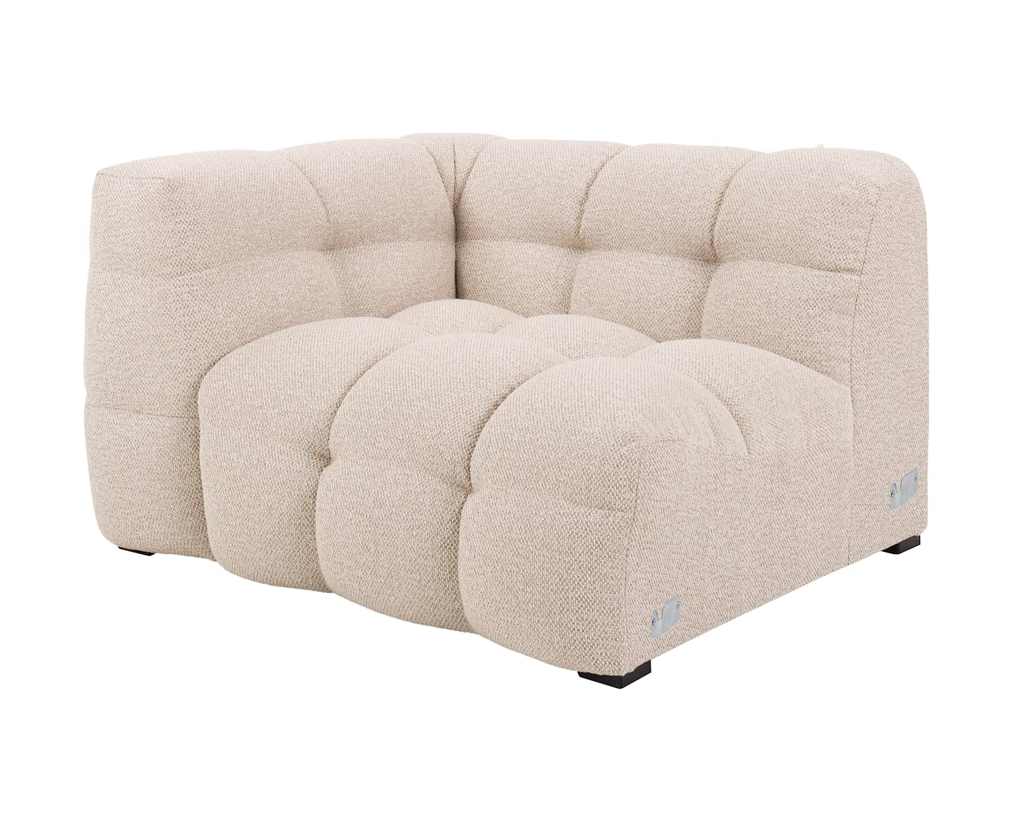 Sleepo Billie 1-Sitzer Sofa Modul Links Armlehne Beige Bouclé 118cm