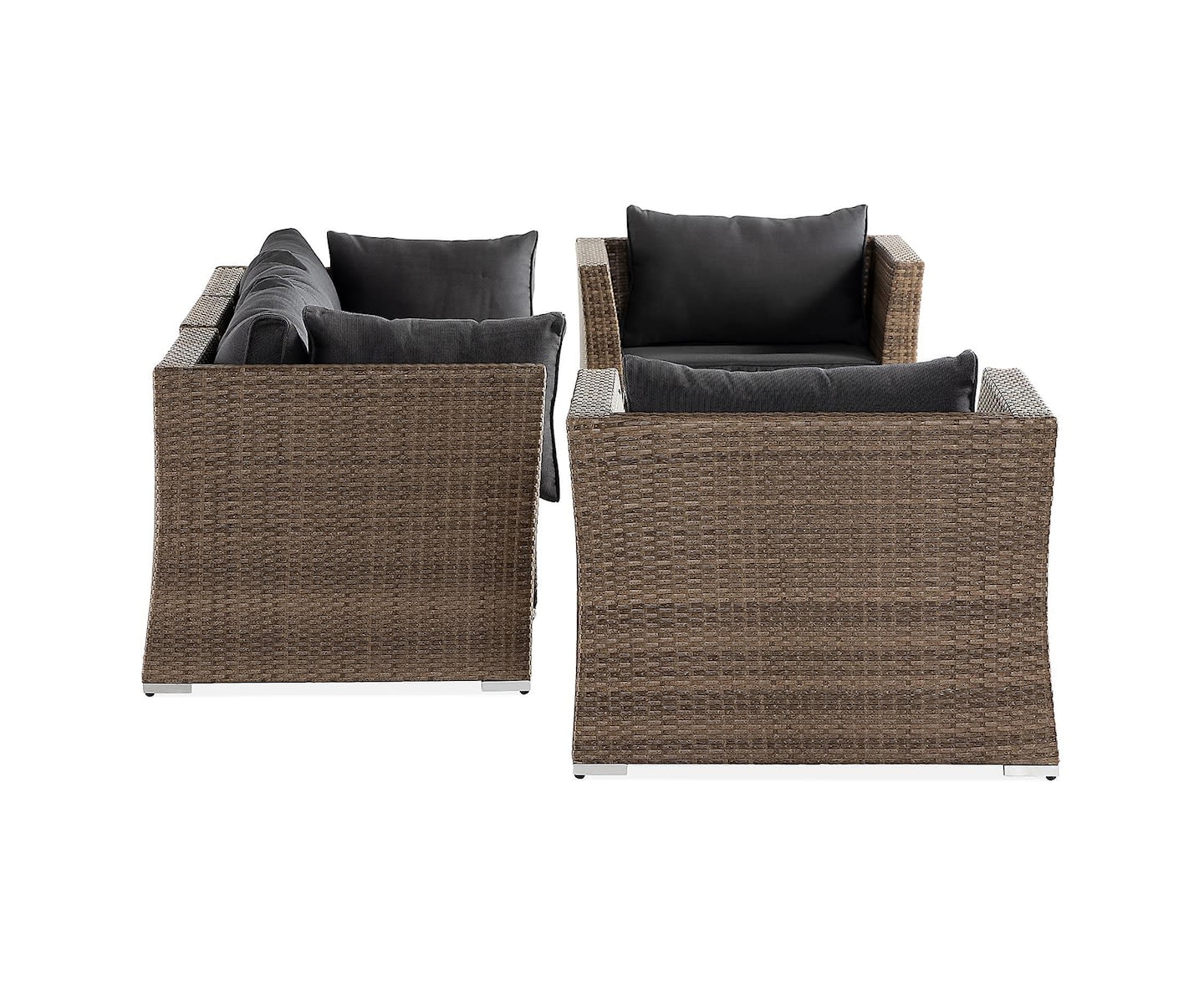 Nordic Outdoor Flynn 5-sits Loungegrupp inkl Bord m Hylla Sand/Mörkgrå