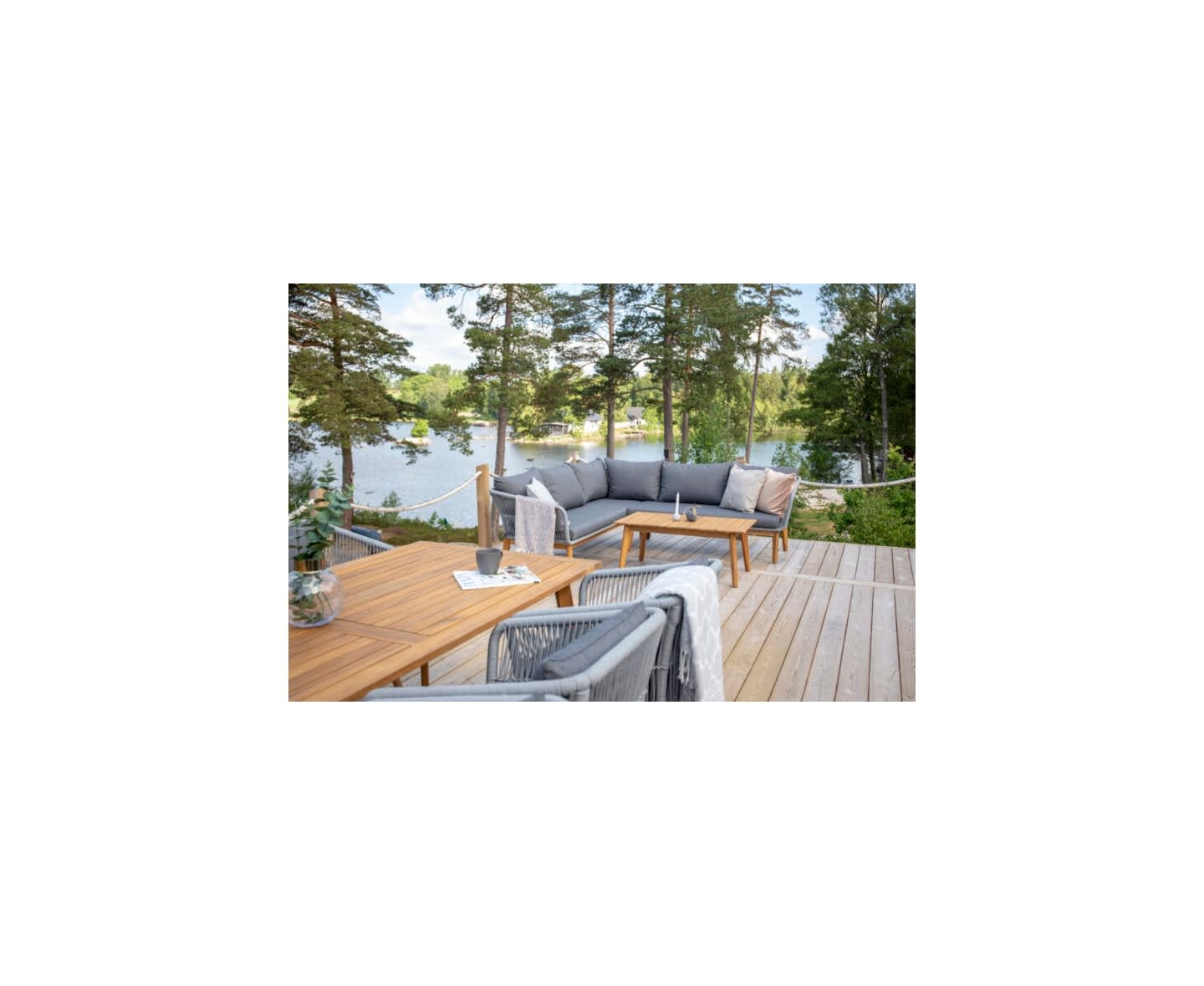 Nordic Outdoor Cia Loungesoffa inkl Bord Grey/Natur