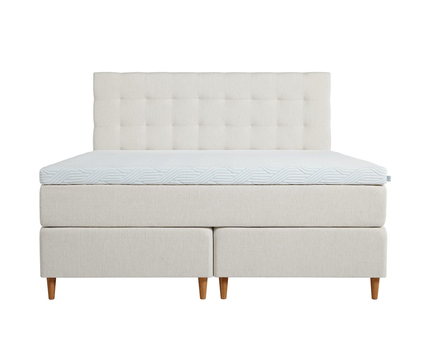 Tempur Promise Kontinentalsäng Ivory 160x200 Pro Plus SmartCool 8cm Mjuk Metallben Krom 12cm