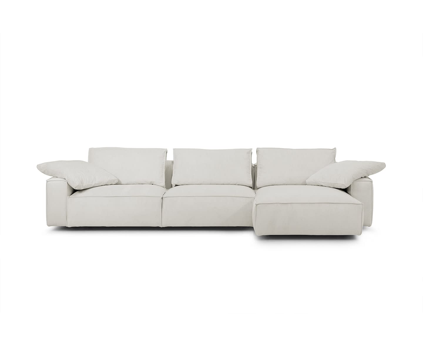 Sleepo Louie Divan-Sofa rechts Greige 348 cm