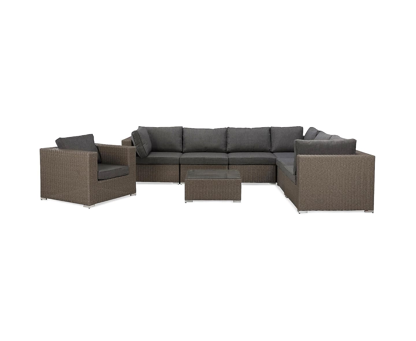 Nordic Outdoor Lillian 6-seter Loungegruppe Brun/Mørkegrå