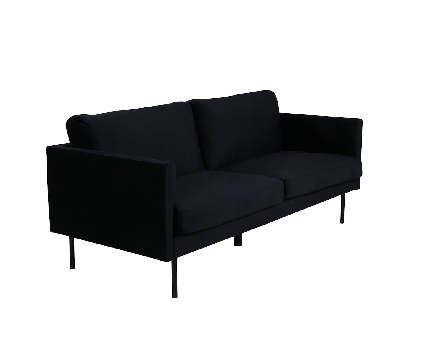 Venture Home Monique 2-sits Soffa Sammet Svart 181cm