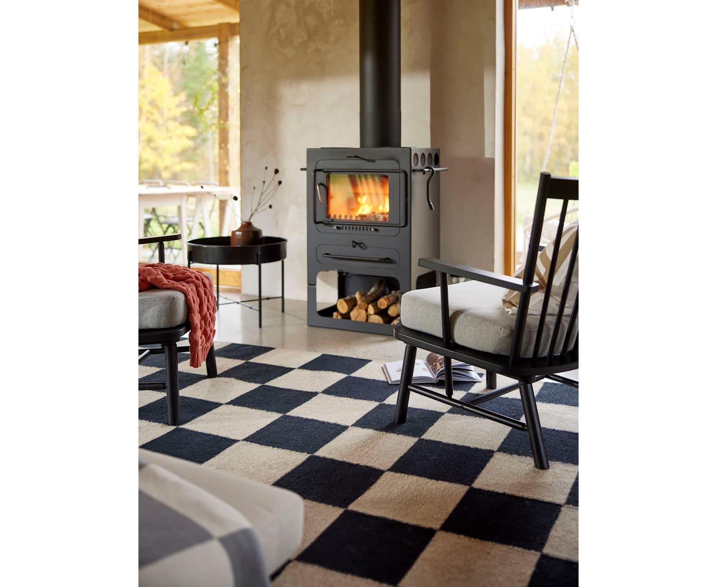 Classic Collection Squares Ullteppe Svart/Natur 250x350