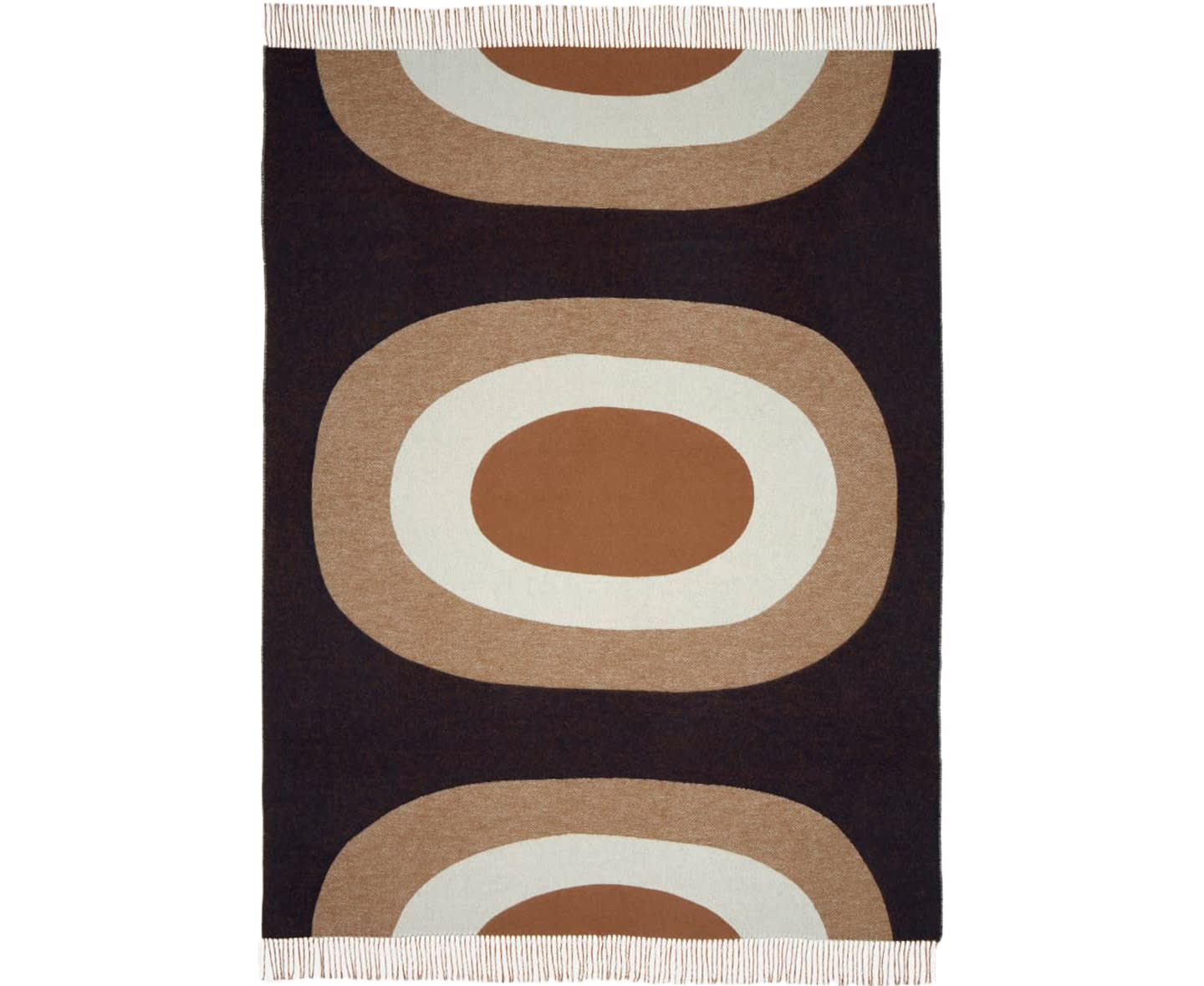 Marimekko Meloni Pläd Brown/Off White/Dark Blue 130x170