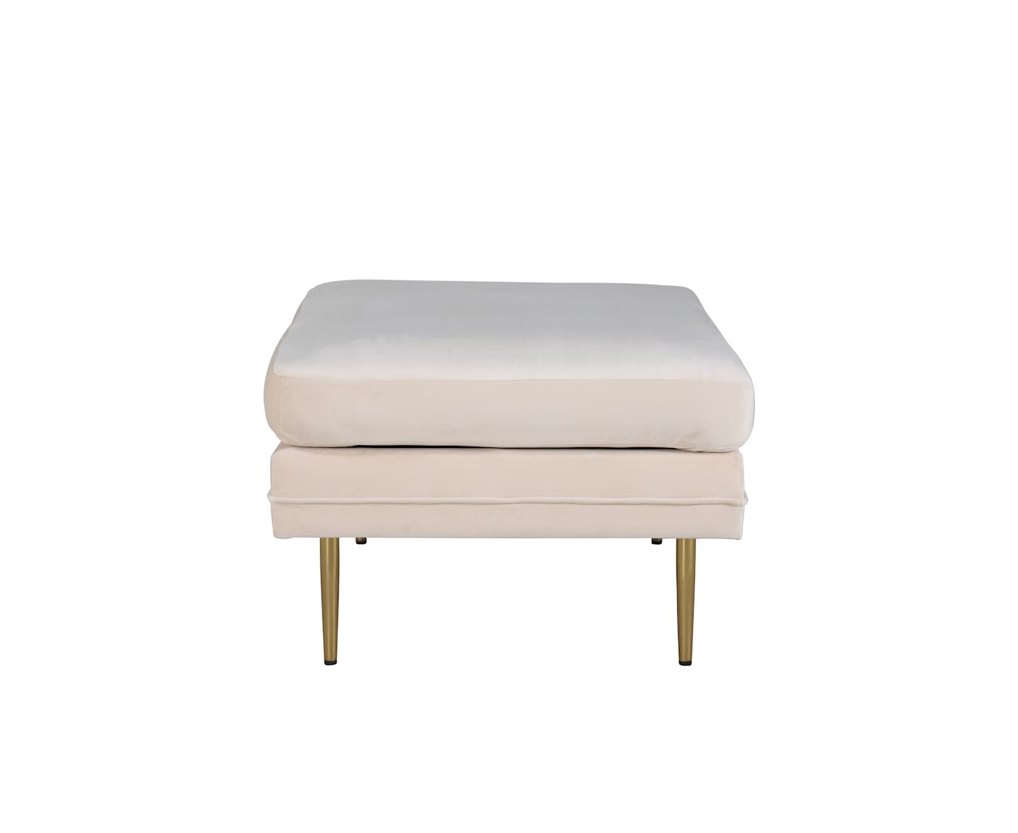 Venture Home Pauline Fotpall Sammet Beige