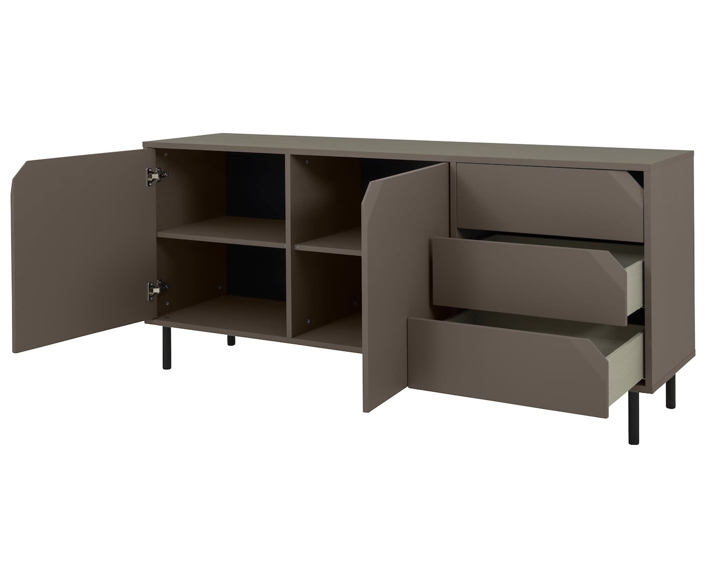 Tenzo Corner Sideboard Dark Taupe Matte 176.5cm