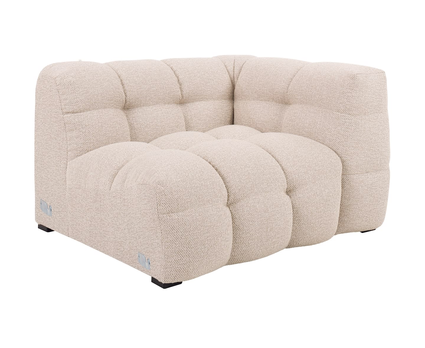 Sleepo Billie 1-Sitzer Sofa Modul Rechts Armlehne Beige Bouclé 118cm