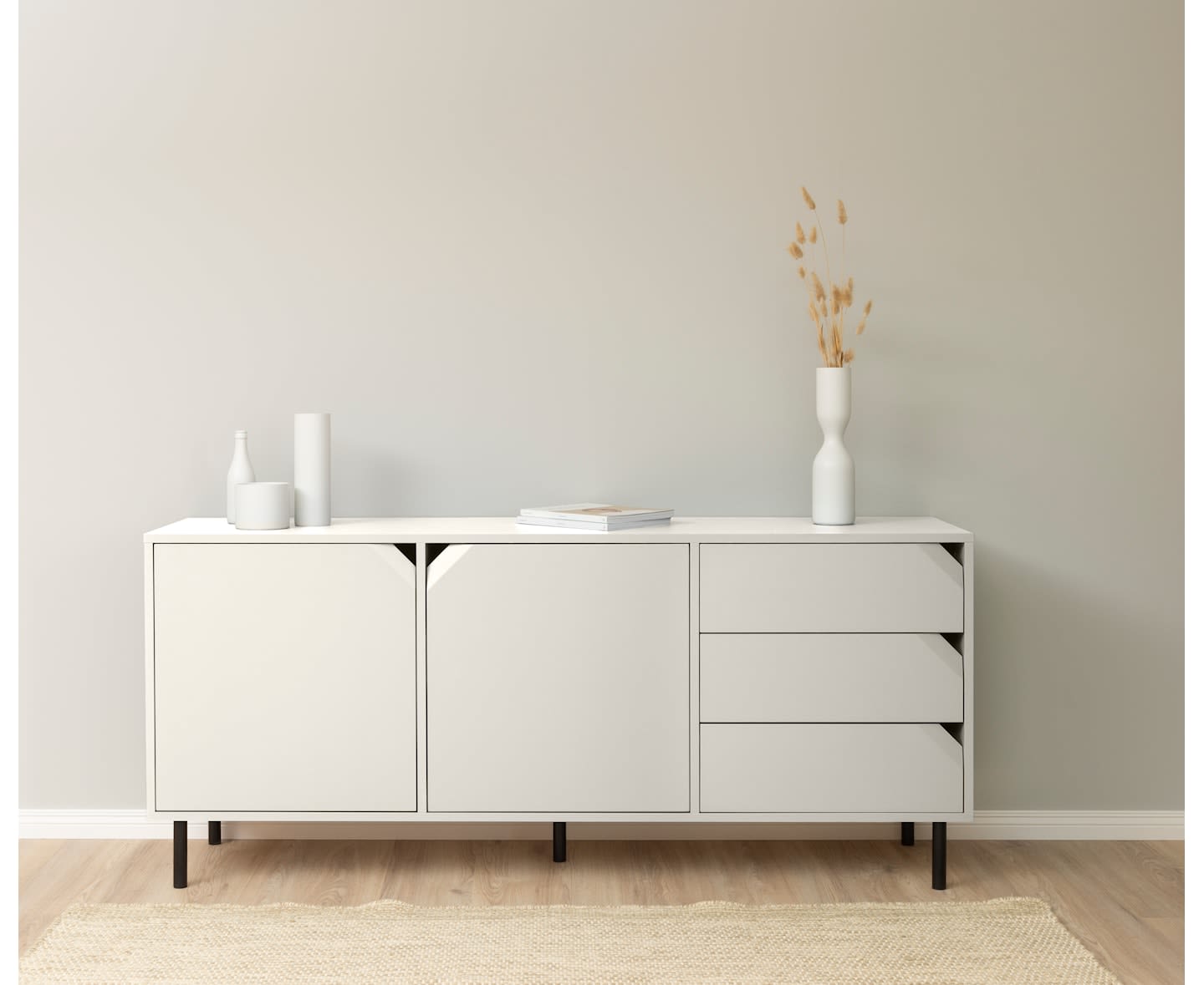 Tenzo Corner Sideboard Cotton White Matte 176.5cm