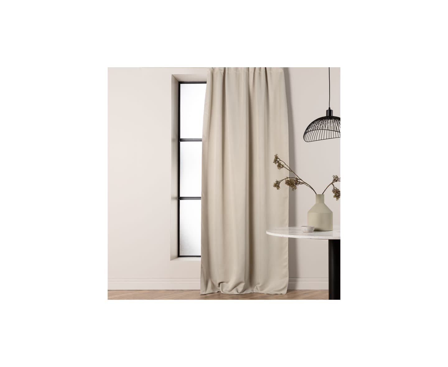 Nordic Home Melissa Mörkläggande Gardinlängd Beige 240cm 2-pack