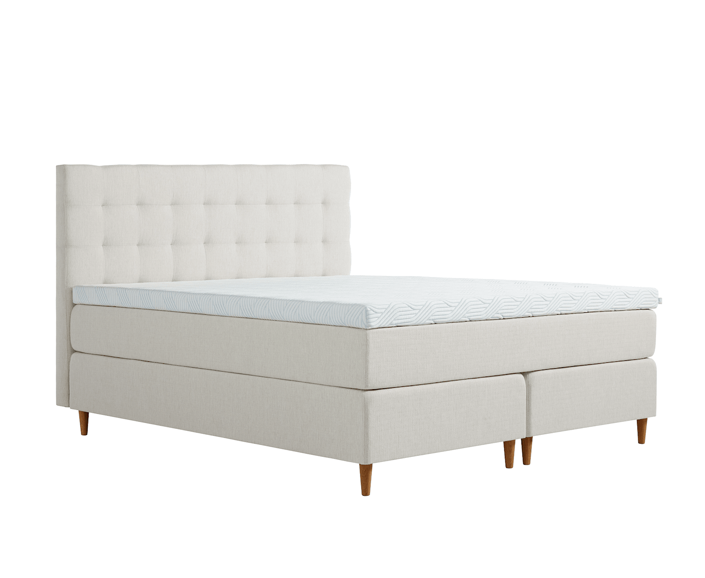 Tempur Promise Kontinentalsäng Ivory 180x200 Pro Plus SmartCool 8cm Mjuk Metallben Krom 12cm