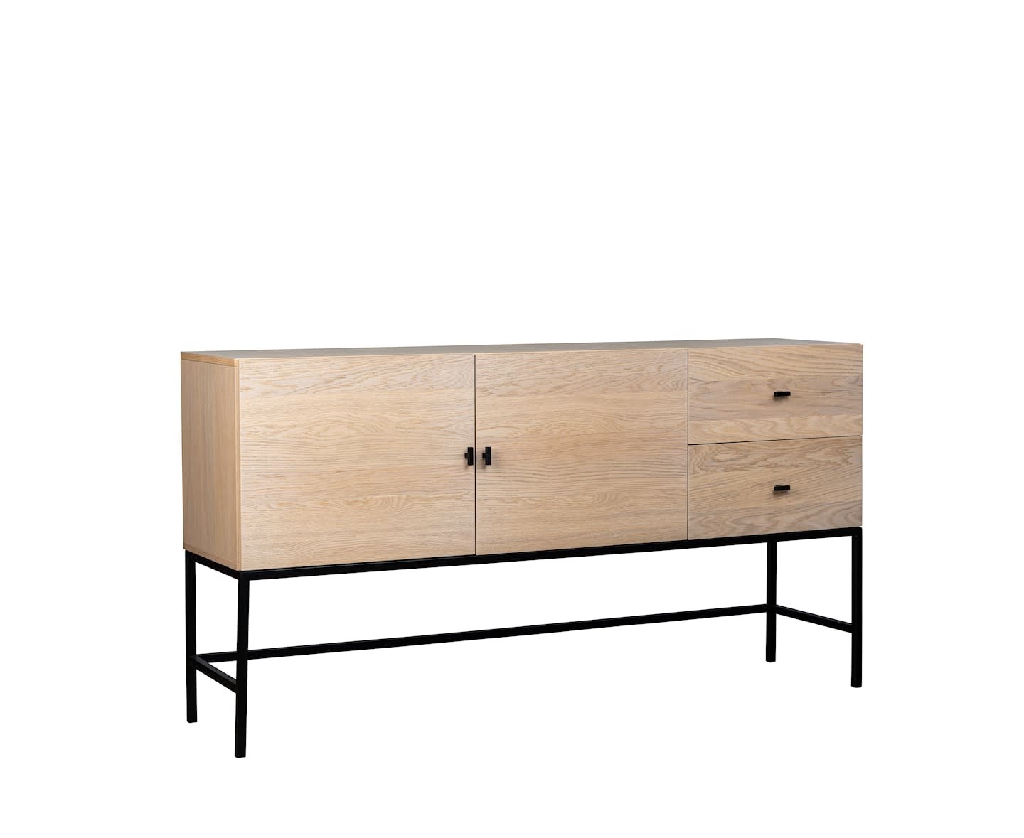 Sleepo Almina Sideboard Vitoljad Ek/Svart 160cm