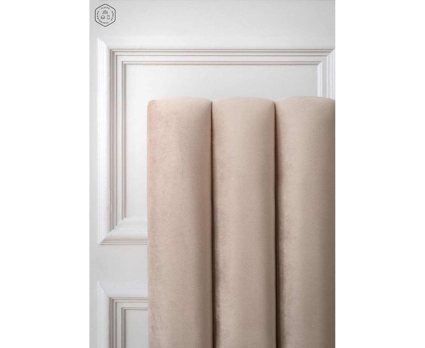 Sleepo Stella Samt-Kopfteil Beige 180cm