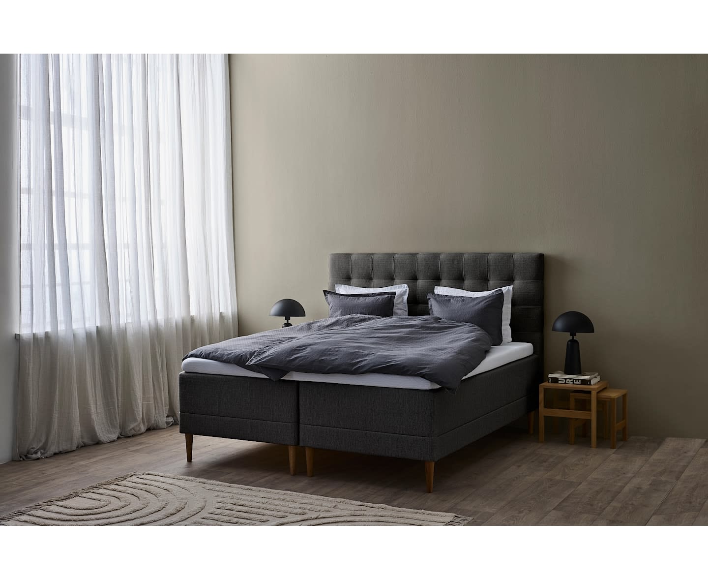 Tempur Promise Ramsäng Dark Grey 180x200 Pro Plus SmartCool 8cm Mjuk Rundat Ekben 19cm