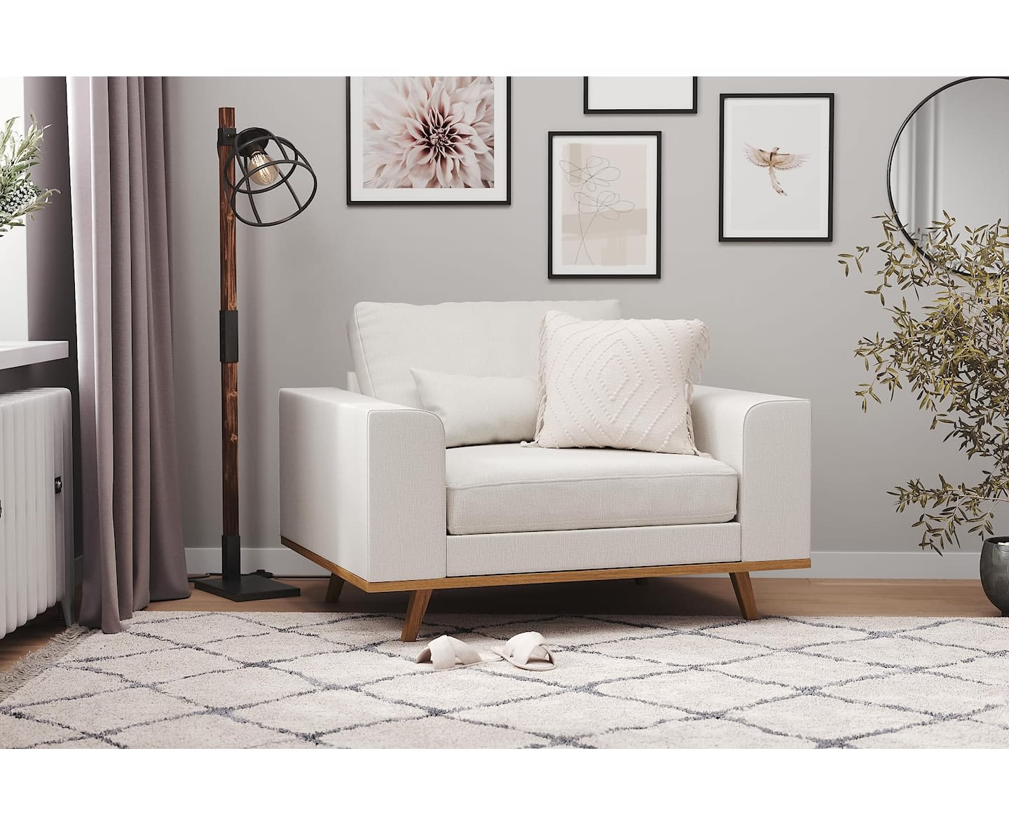 Nordic Home Caleb Lenestol Beige